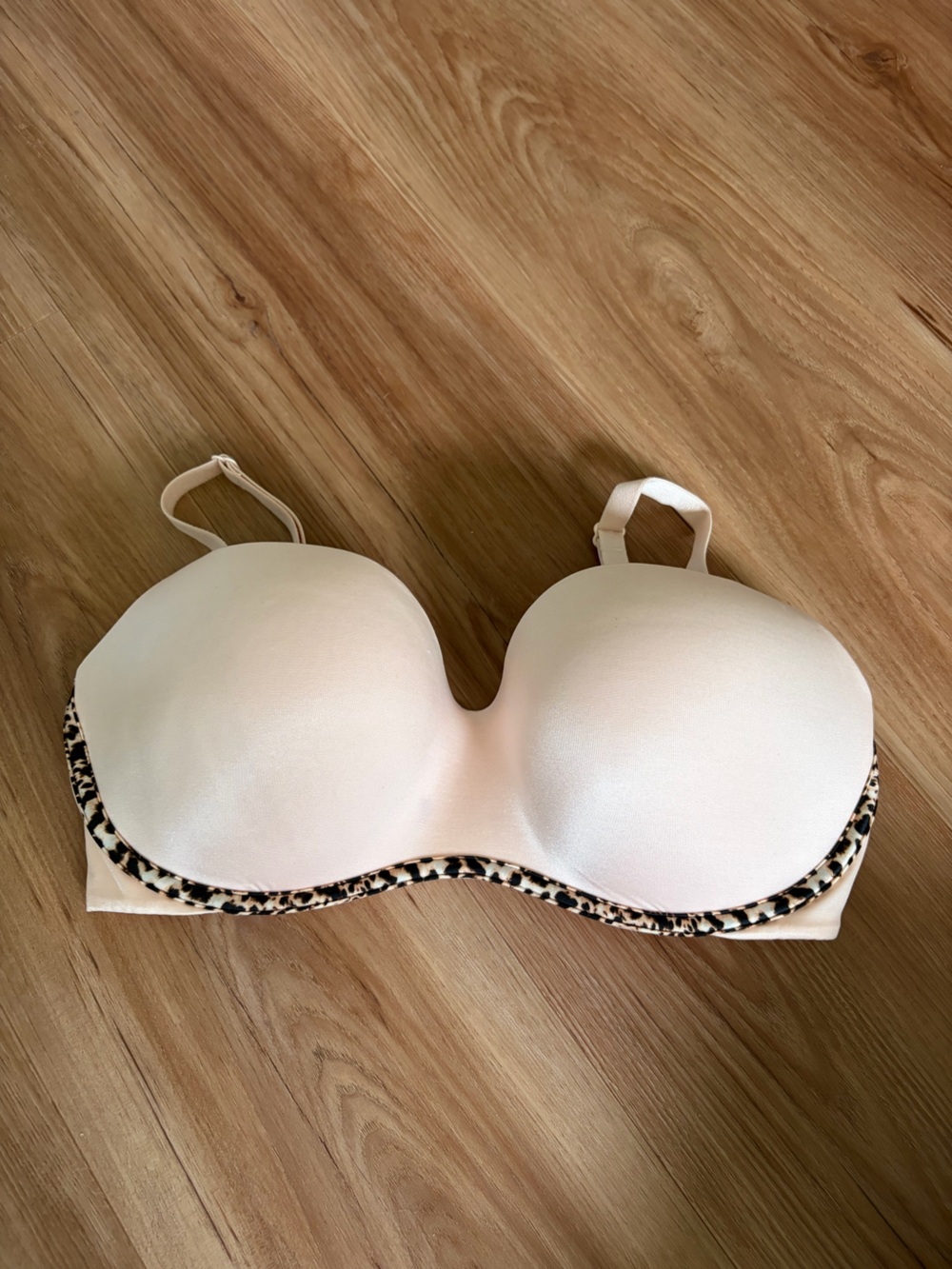 Victoria's Secret Light Nude Push-Up Bra with Leopard Trim